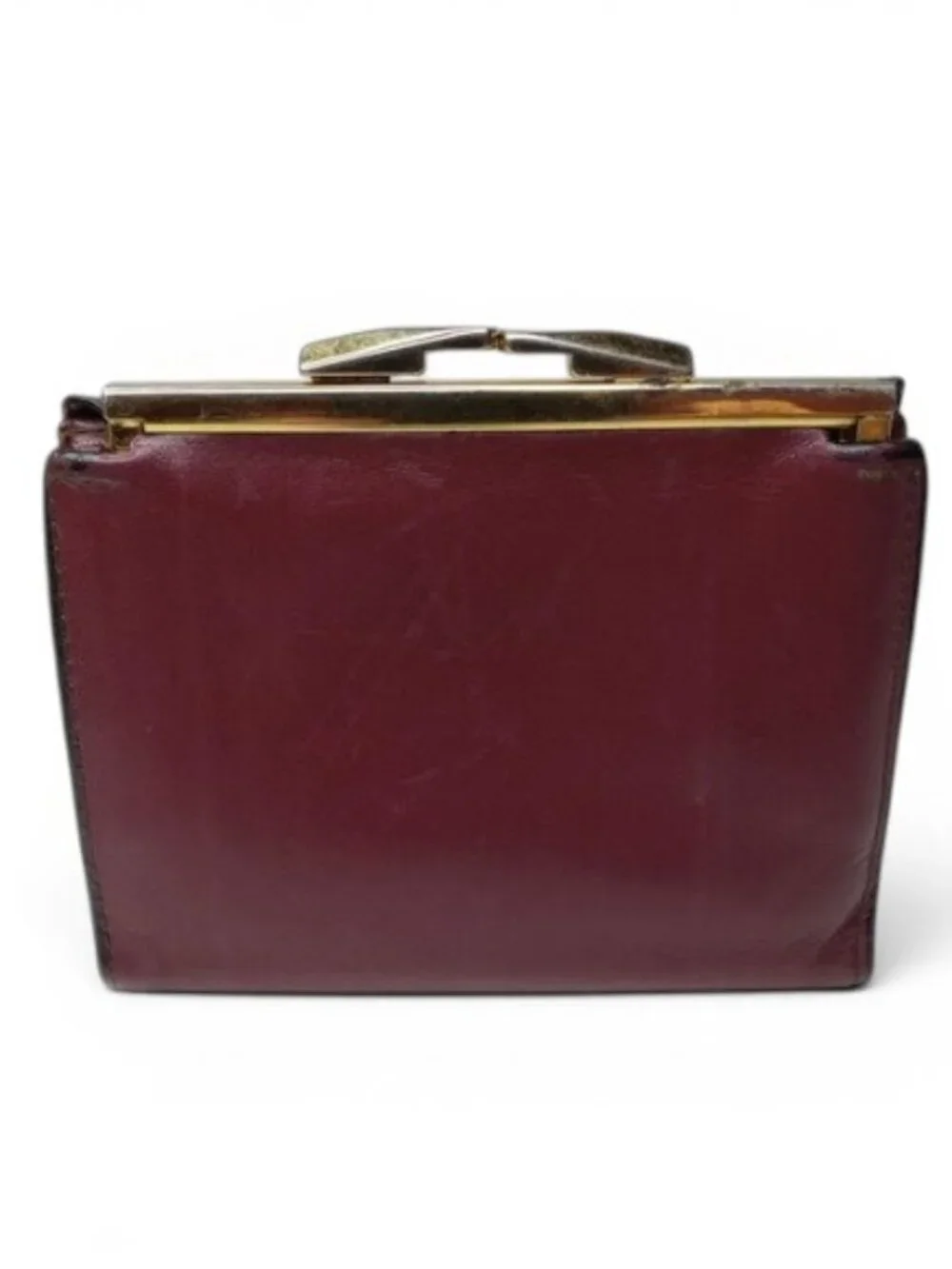 Vintage Bosca Wallet Women’s Burgundy Leather Bi Fold Snap Closure